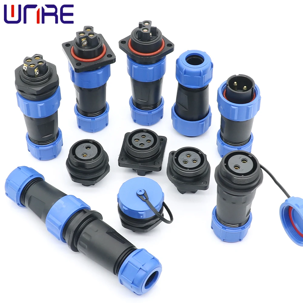 SL21 IP68 Waterproof Connector Cable Connector Aviation Plug & Socket Male And Female 2 3 4 Pin Docking/Square/Flange/Back Nut