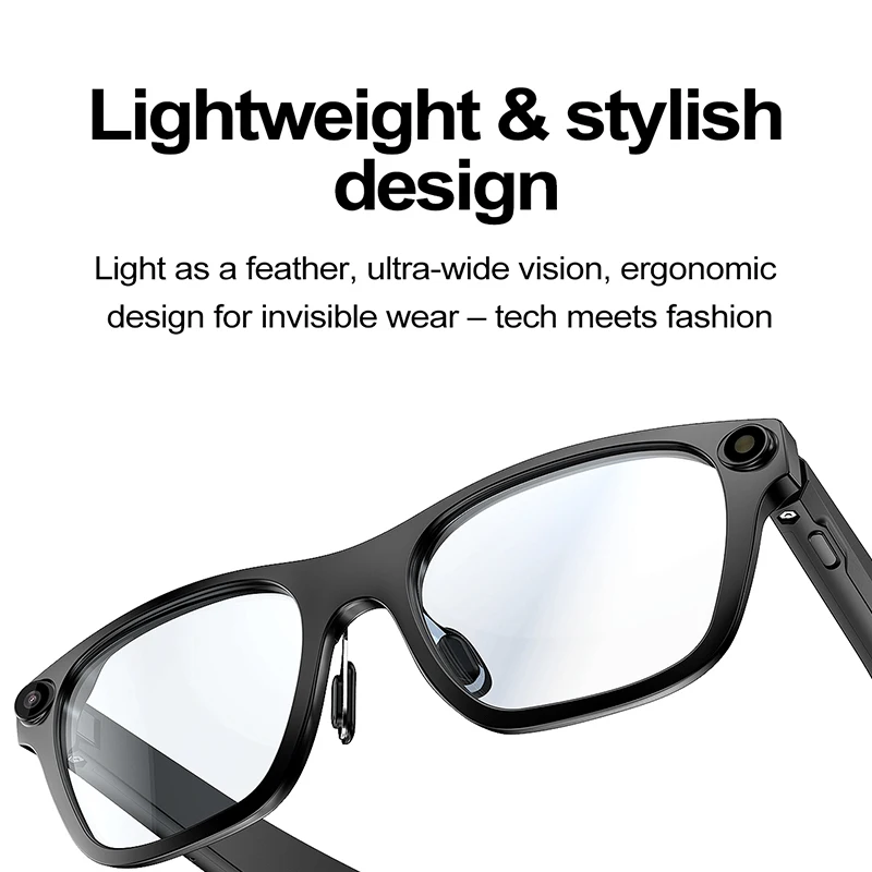 4K HD AI النظارات الذكية كاميرا بلوتوث دعوة مساعد صوتي التحكم Al lmage التعرف Al Chatgpt تسجيل ترجمة الرجال الهدايا