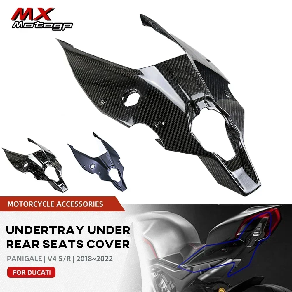 For DUCATI Panigale V4 V4S V4R 2018-2024 Carbon Fiber Rear Tail Seat Under Cowl Bottom Cover Fairing Motorcycle Undertail Guard