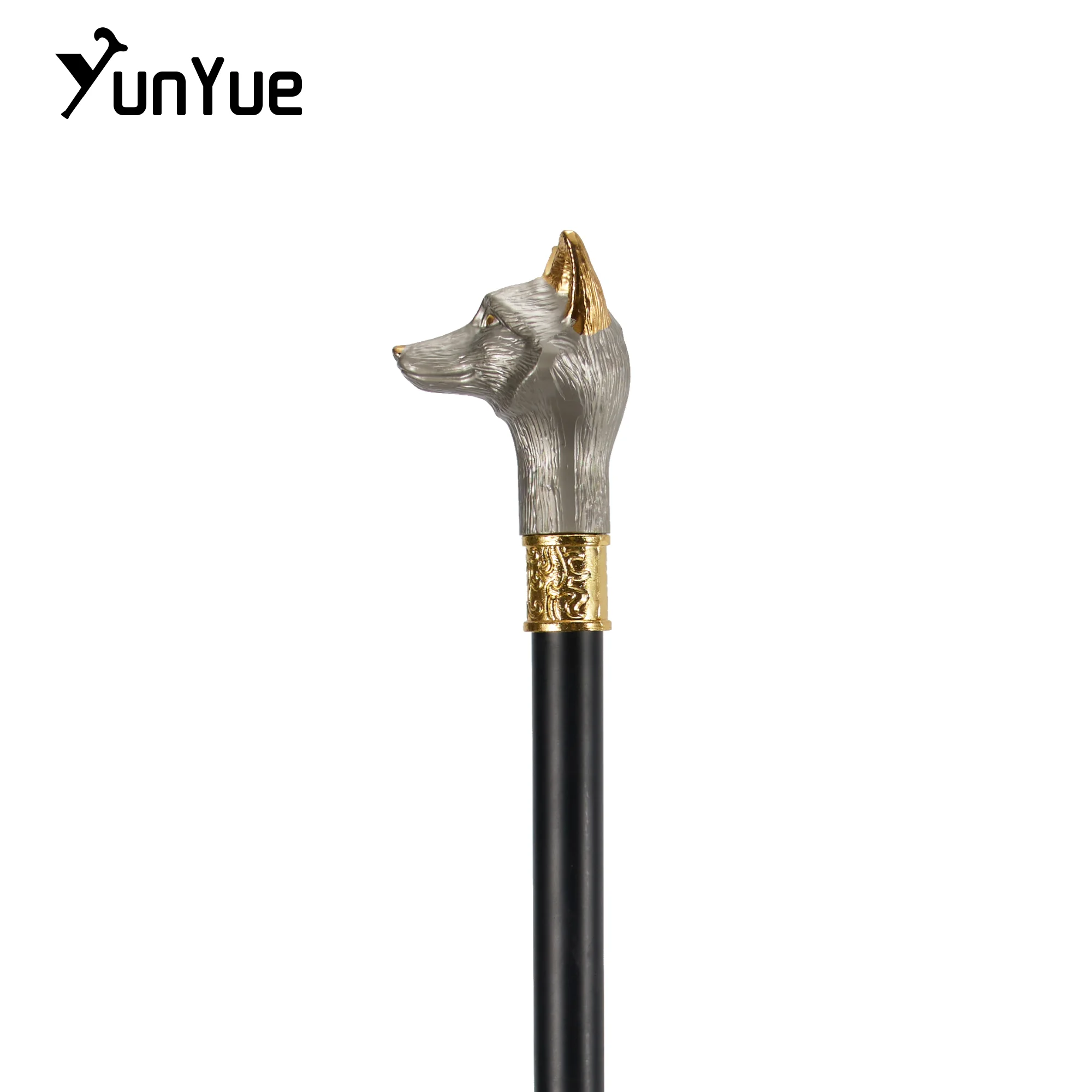 فاخر الذهب الأبيض الثعلب موضة عصا للمشي السادة أنيقة خمر عصا للمشي سيدة عصرية عصا للمشي Crosier 93 سنتيمتر