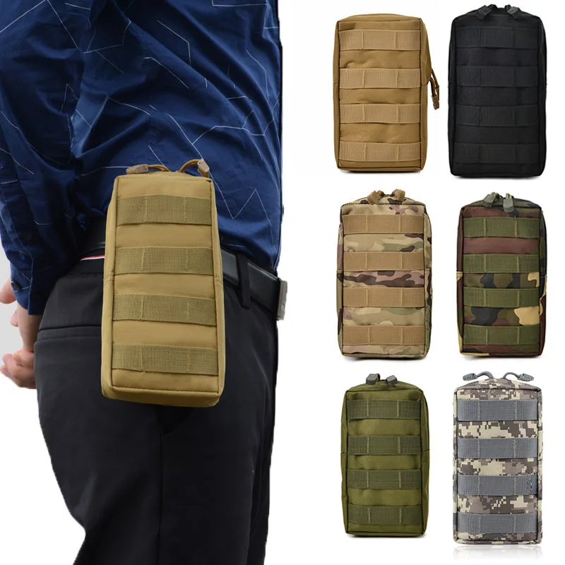 3PCS/SET Tactical Molle Pouch Utility Tool Waist Bag EDC Pouch Drawstring Water Bottle Pouch Hunting Phone Pocket