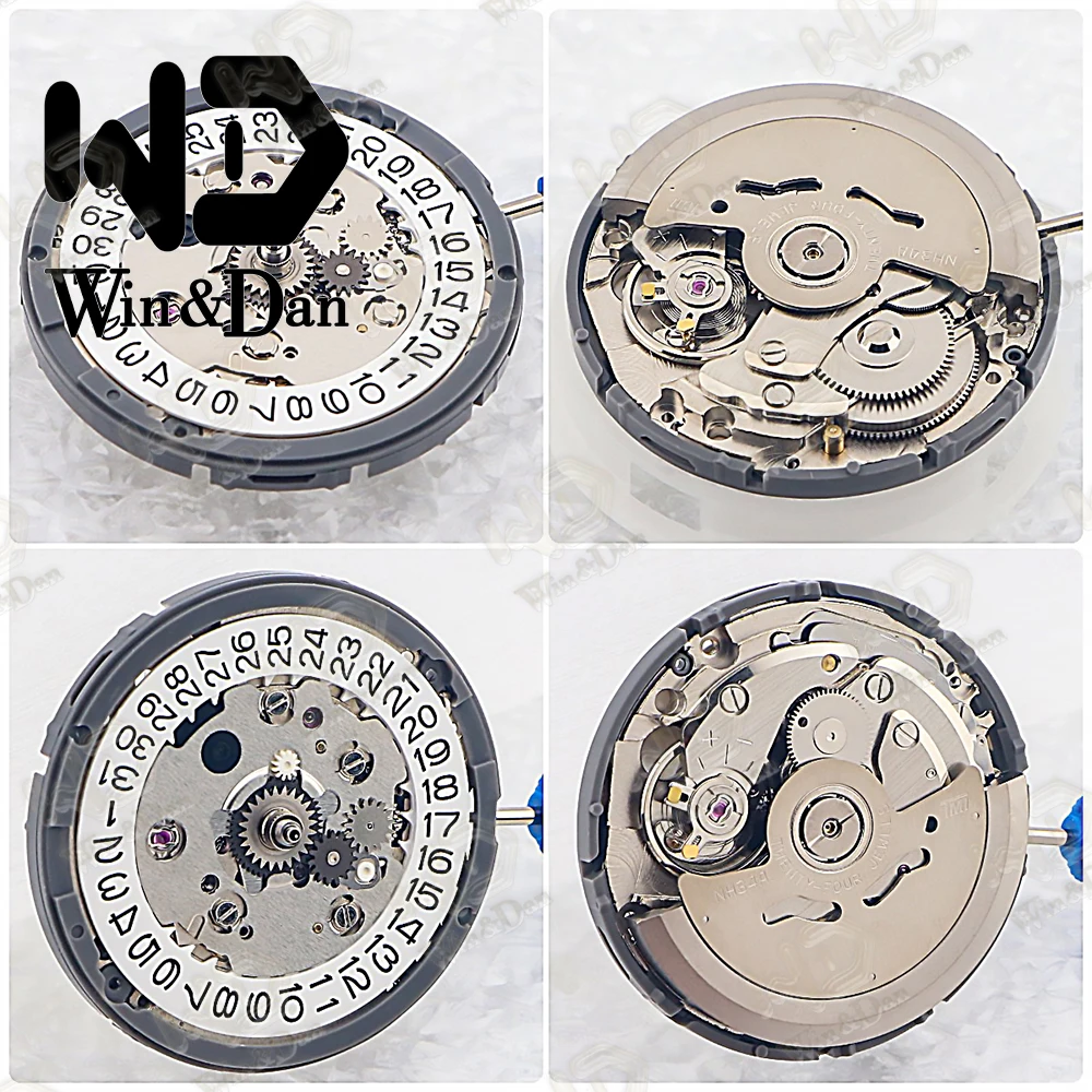 

NH34/NH34A Genuine Automatic Mechanical Movement 24 Jewels 4 Hands GMT White 3H Date High Accuracy Watch Repair Accessories