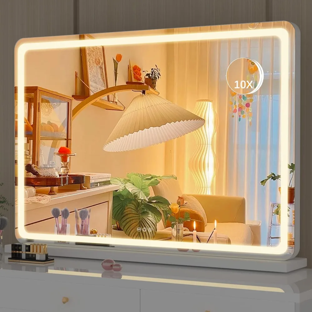 Illuminated Vanity Mirror With Dimmable 3 Modes Mirror With Backlight in the Bathroom Mirrors Makeup Led Light Wall Miror Home