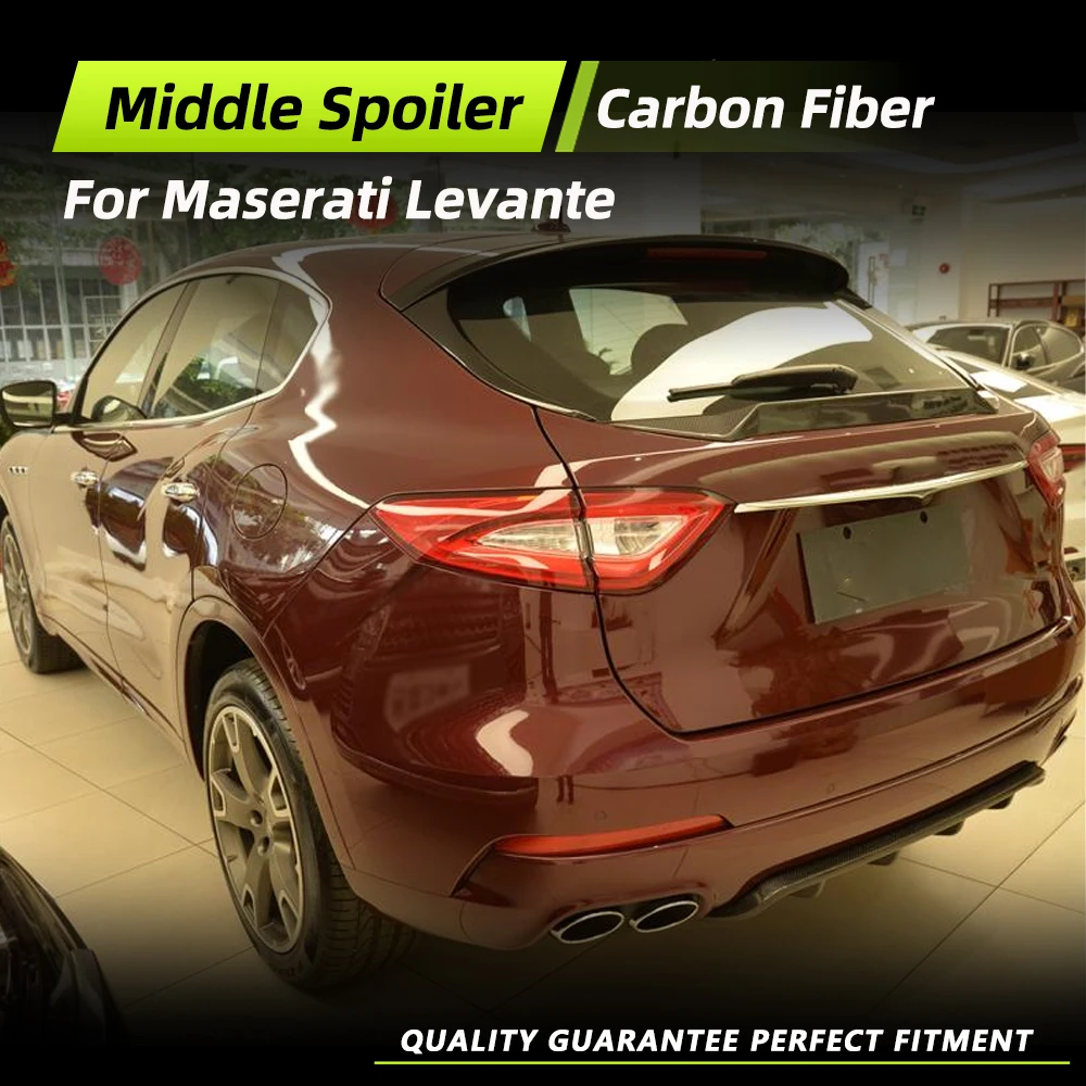 

Car Rear Middle Trunk Spoiler For Maserati Levante 2016-2020 Carbon Fiber Car Rear Trunk Boot Lip Wing Spoiler Boot Lip Wing