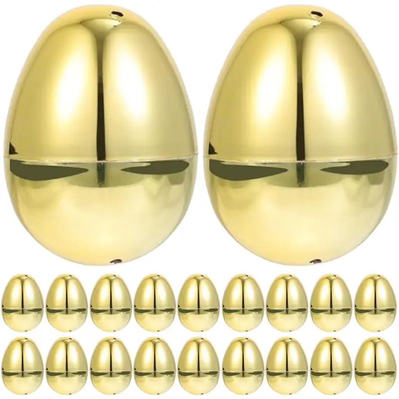 

20Pcs Plastic Easter Golden Egg Easter Egg Halloween Easter Egg Decorations Simulation Golden Open Egg Thanksgiving Egg