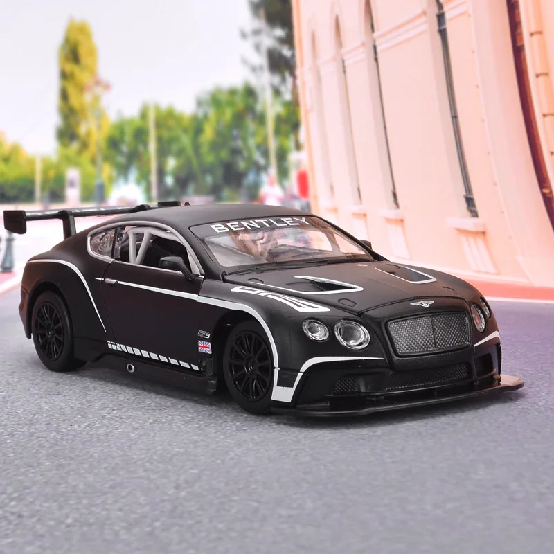 1:24 Bentley Continental GT3 High Simulation Diecast Metal Alloy Model car Sound Light Pull Back Collection Kids Toy F501