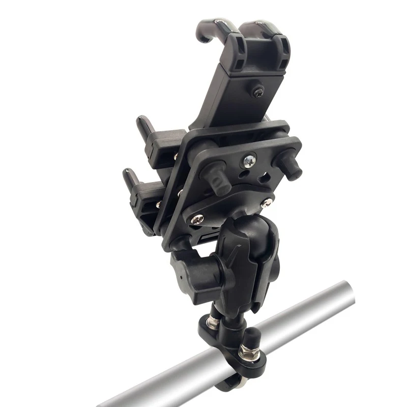 N-Star حماية مزدوجة امتصاص الصدمات دراجة نارية حامل هاتف Dashpot مكافحة الاهتزاز المرطب الكرة رئيس الهاتف جبل ل Ram