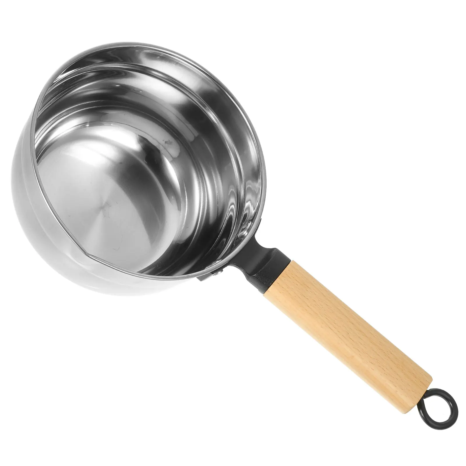 

Stainless Steel Water Ladle Kitchen Scoop Pour Spout Long Handle Wooden Material Multipurpose Home Restaurant Garden Use