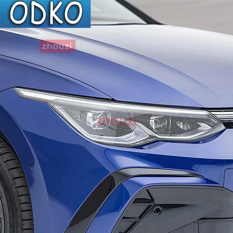 For Volkswagen VW Golf 8 MK8 R Line GTI 2020 2021 Car Headlight Tint Smoked Black Protective Film Transparent TPU Sticker view 5