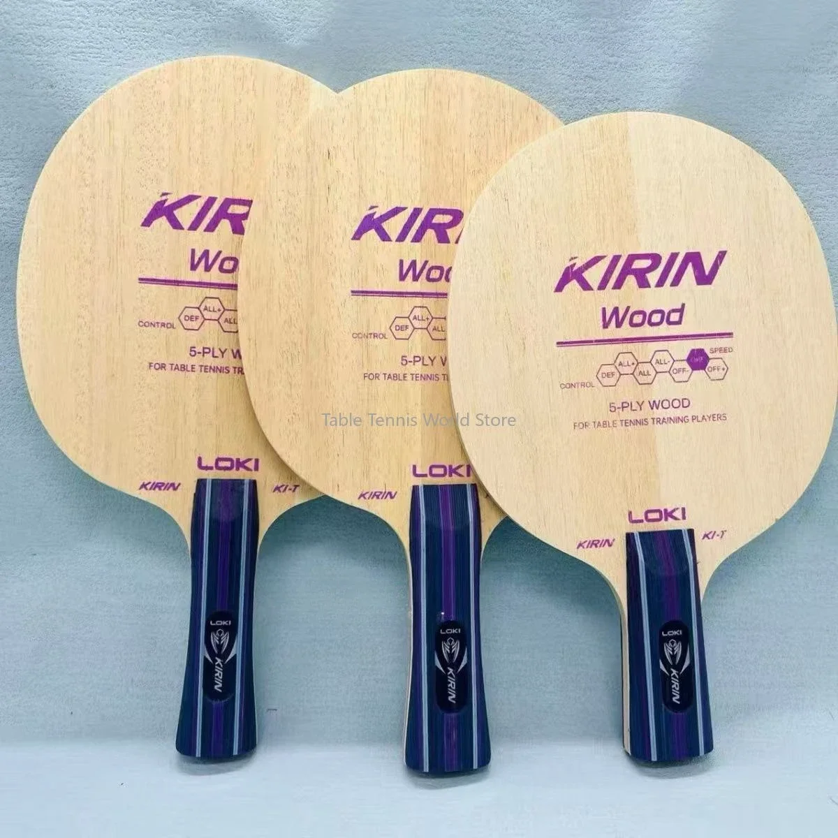 LOKI-Kirin Table Tennis Racket Bottom Plate, Pure Wood Training Bottom Plate, Arc Circle Fast Attack, K1-T