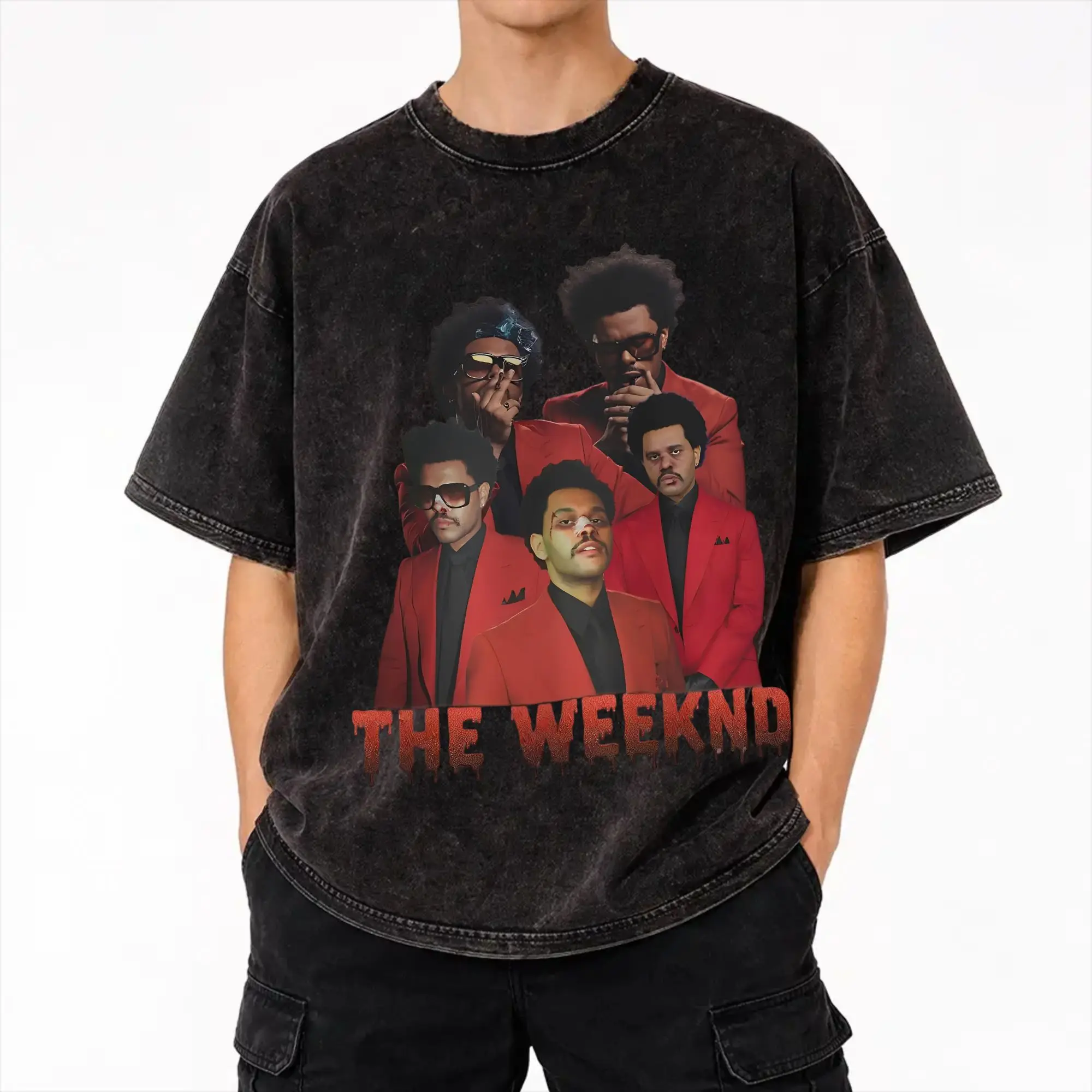 The Weeknds After Hours til Dawn Stadium Tour 2026  T Shirts Hip Hop Washed Cotton Harajuku T-Shirts for Men Women Streetwear