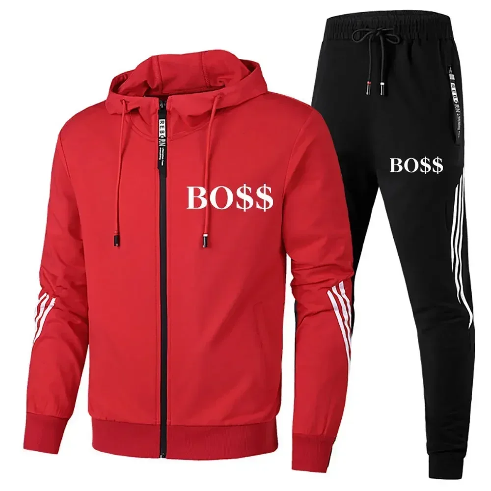 2024 Spring and Autumn New Comfortable Sports Fashion Zipper Leisure Running Clothing Set Sportswear Men's