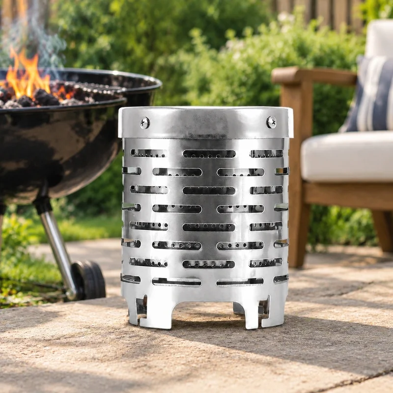 Compact Outdoor Gas Stove with Portable Stainless Steel Design and Heat Shield Cover