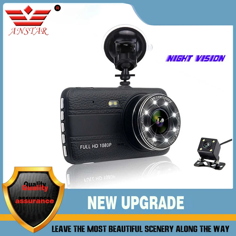 

ANSTAR 4.0" IPS Car DVR Camera Dual Lens Dash Cam FHD 1080P With Rear View Motion Detection+G-Sensor Dvr Dash Cam