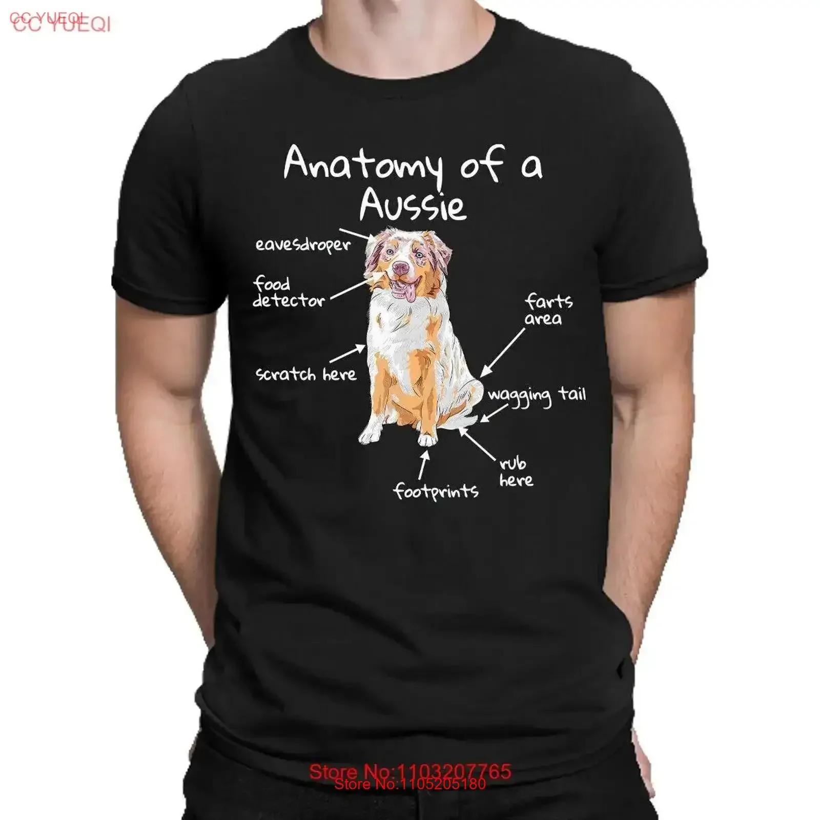 Anatomy Of a Aussie Dog Medical Science Biology Body Organs Mens T Shirt AL vintage Washed Versatile graphic fashion Stretched