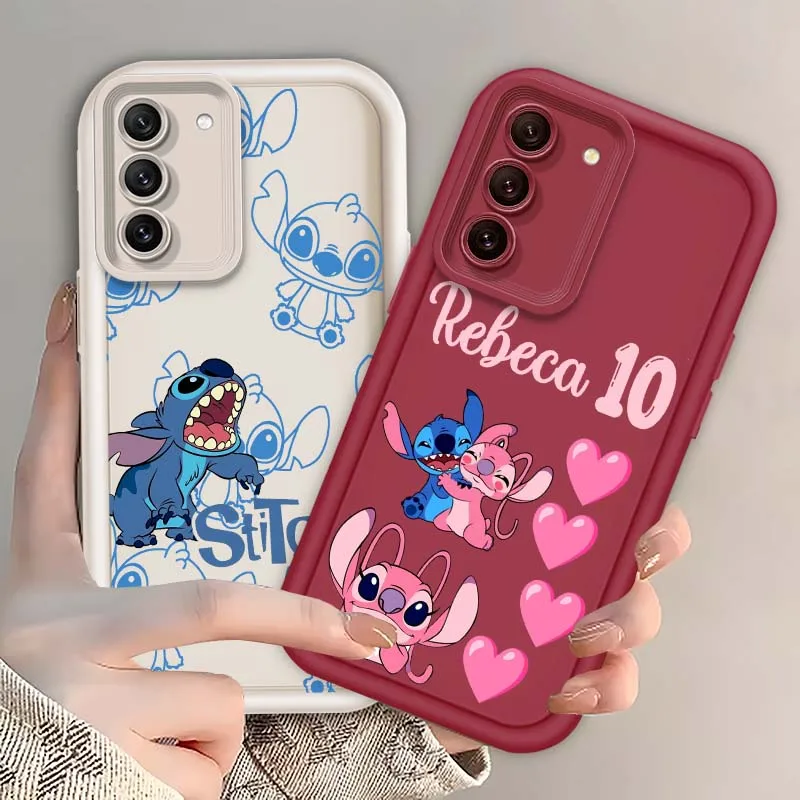 

Stitch Popular Angel Cartoon For Samsung Galaxy S25 S24 S23 S22 S21 S20 Ultra Plus FE 5G Eye Ladder Soft TPU Cover Phone Case