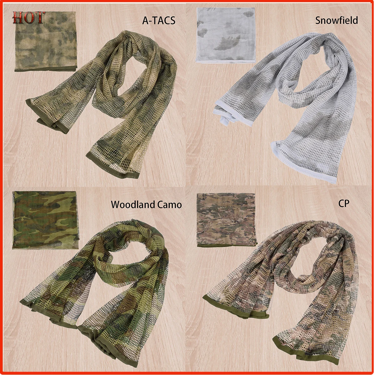 camuflagem tactical mesh neck scarf sniper face scarf veu head wrap para acampamento ao ar livre e caca 01