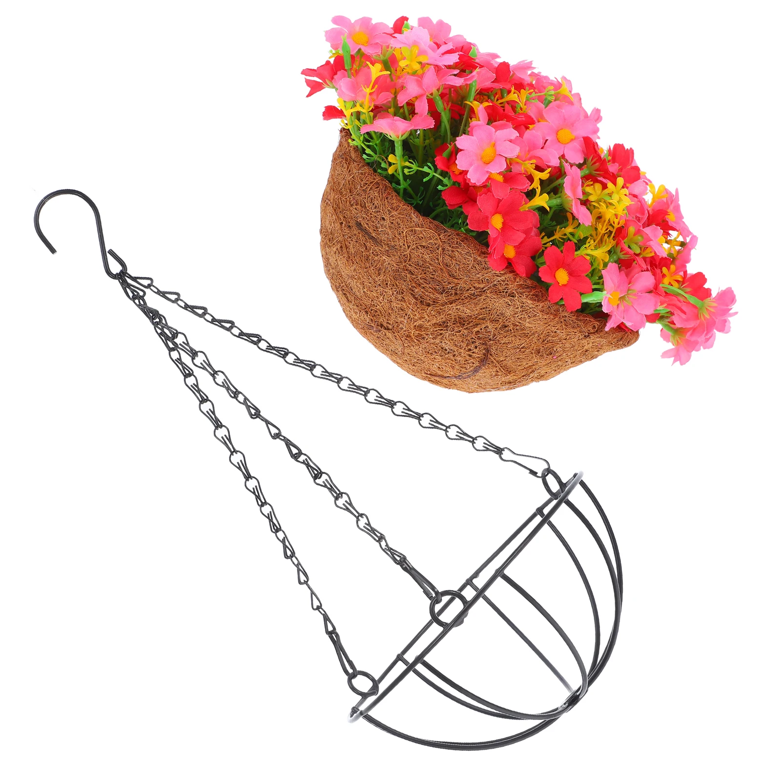 

Artificial Flower Basket Hanging Pots Durable Iron Craftsmanship Vibrant Colors Balconies Patios Outdoor Decor