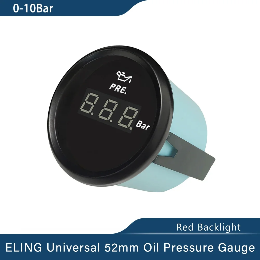 

ELING водонепроницаемый универсальный манометр масла 52 мм 5 бар 0-75 фунтов на квадратный дюйм 10 бар 0-145 фунтов на квадратный дюйм с красной подсветкой 9-32 В для автомобиля, грузовика, лодки, яхты