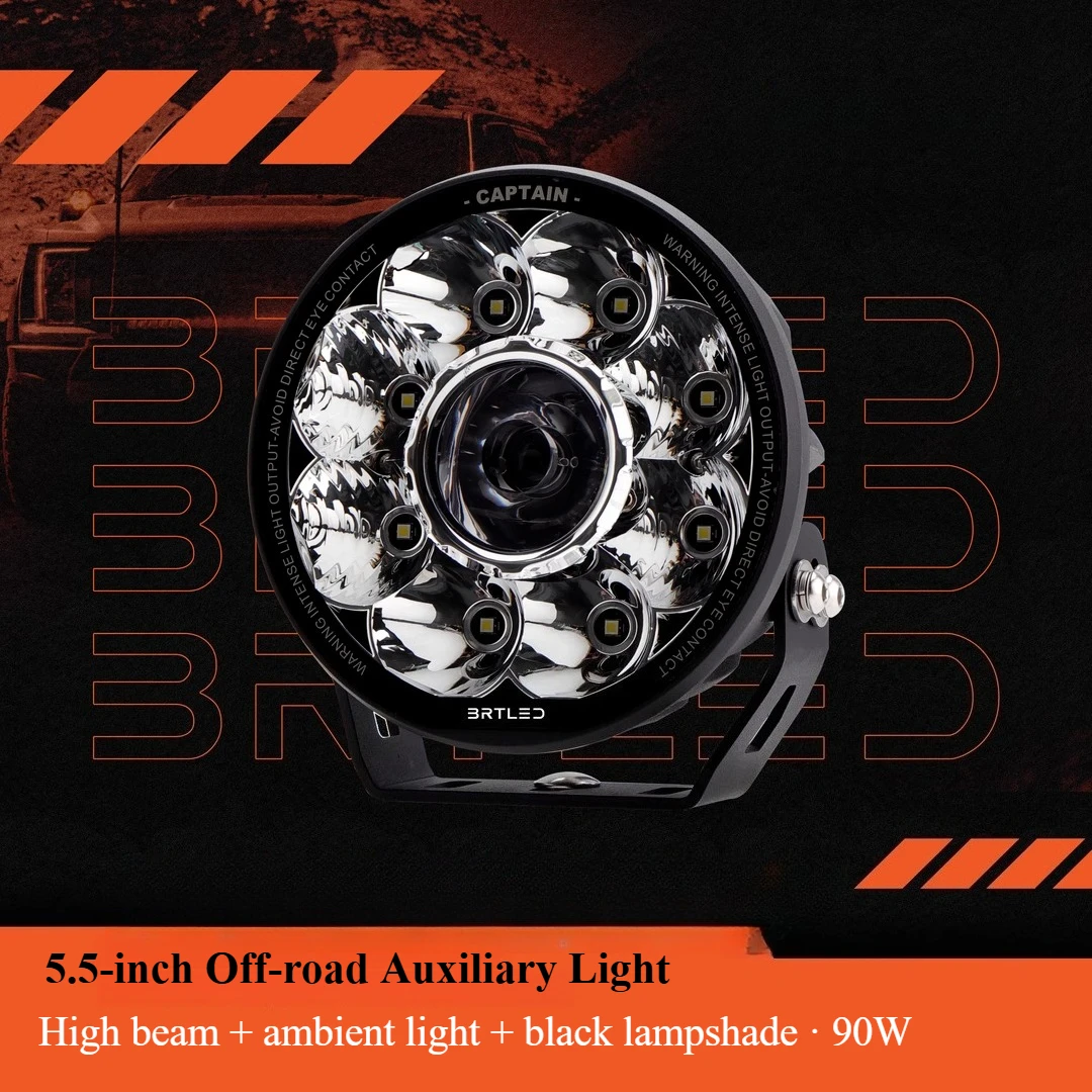 5.5-inch 2pcs Round Off-road Auxiliary Light for Great Wall Tank 300 Off-road Spotlight High Beam Front Bumper Light Work Lamp