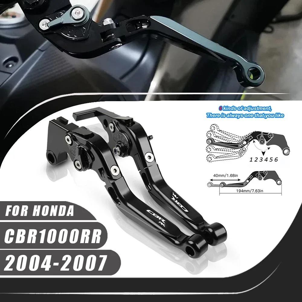 For Honda CBR1000RR/FIREBLADE 2004-2007 CNC Clutch Lever Brake Lever Set Adjustable Folding Handle Levers Motorcycle Parts