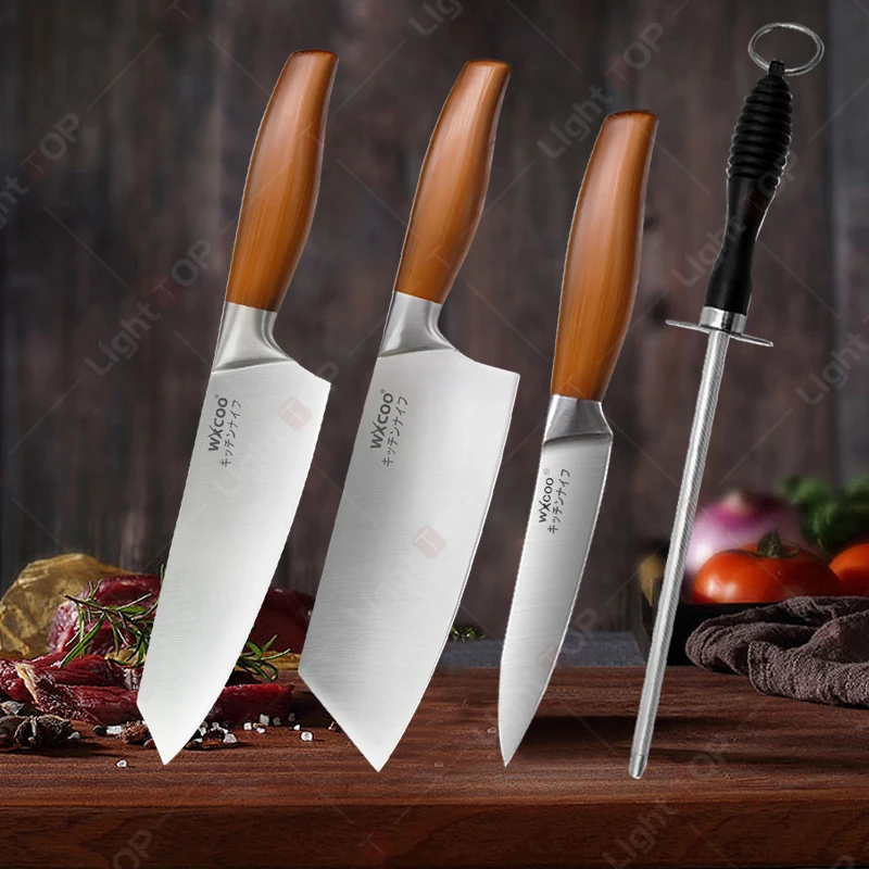 Edelstahl Küchenmesser Professionelles japanisches Kochmesser Obst Schälfleisch Hackmesser Gemüseschneidemesser Kochutensilien