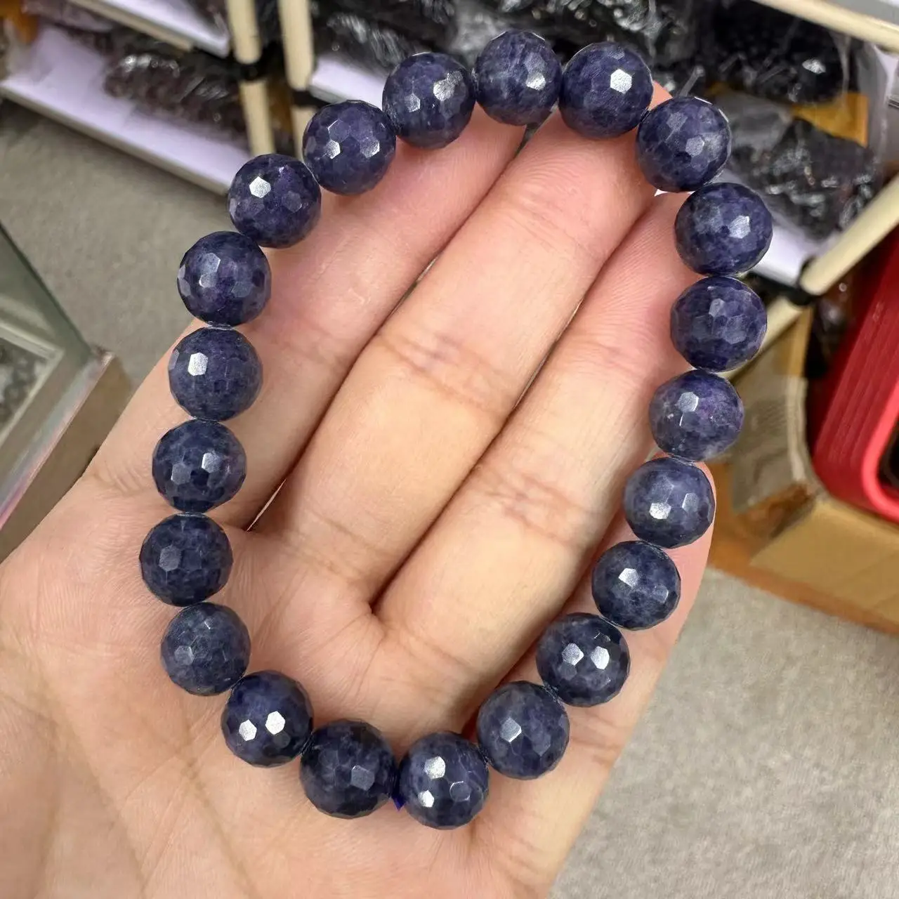 AAA Quality Natural Cutting Sapphire Stone Bead Bracelet Natural Stone Bracelet Senior Jewelry Female for Gift Wholesale!9mm