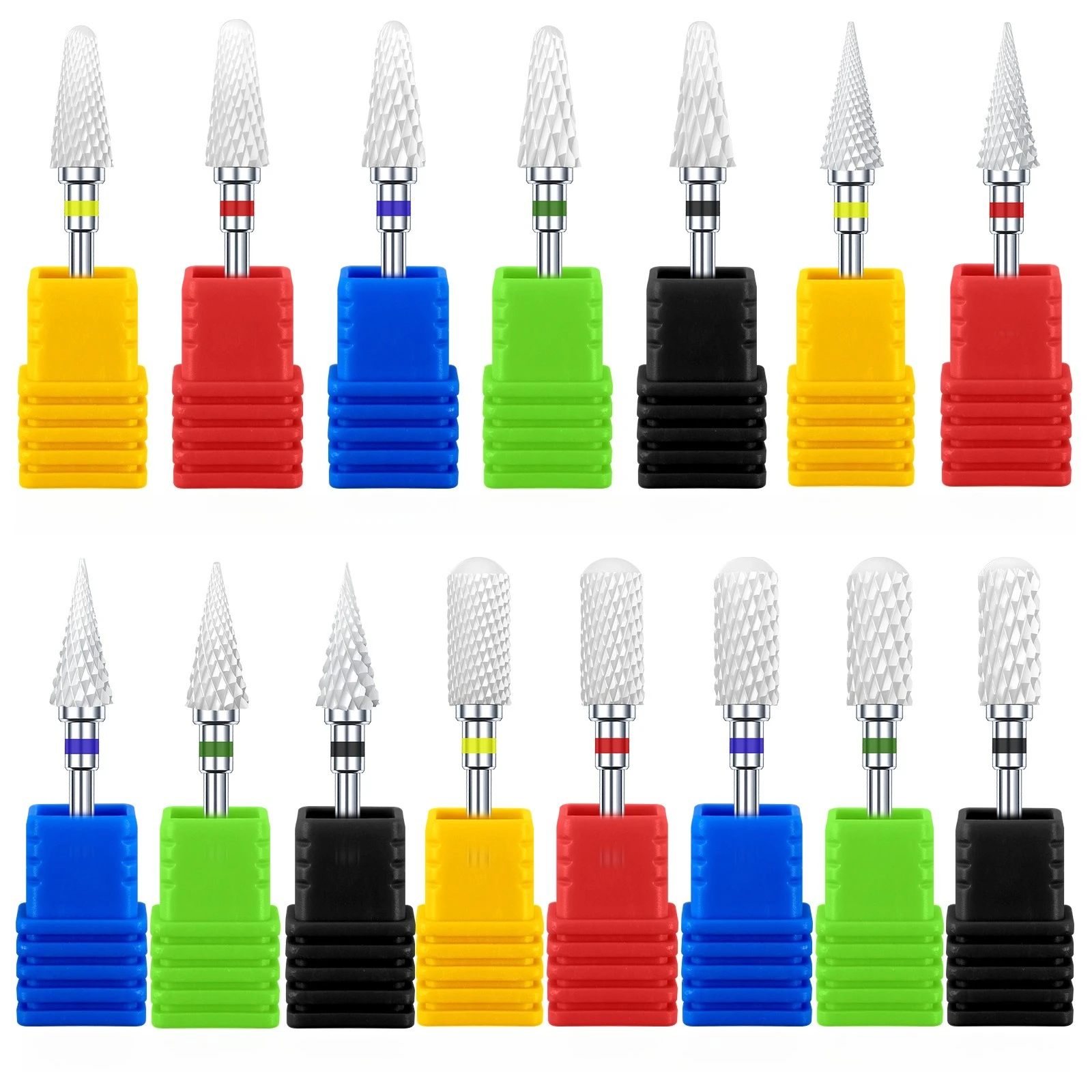 1개 세라믹 네일 드릴 비트, 불꽃 모양 커터, 매니큐어용 전동 페디큐어 네일 비트, 젤 폴리쉬 제거용 파일, 버 네일 액세서리
