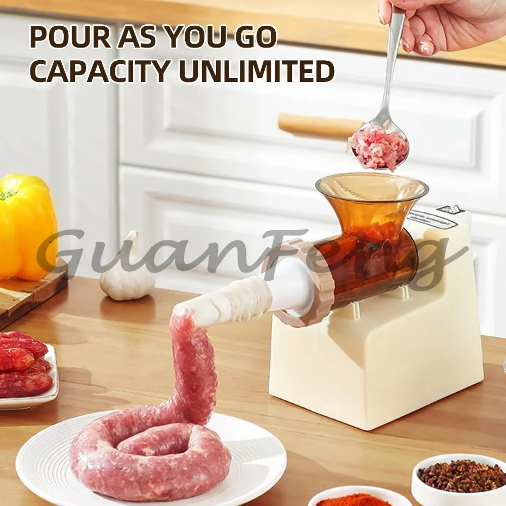 Electric Household Meat Grinder, Fully Automatic Sausage Stuffer for Kitchen Sausage Filling