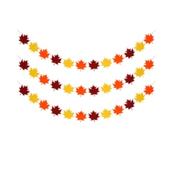 Orange Yellow Red Party Leaves Garland Autumn Banner Fall Thanksgiving Party Day Harvest Decorations Home Party Hanging Supplies