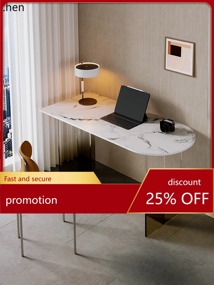 ZML acrylic rock slab computer desk Small apartment suspended office Simple long porch desk