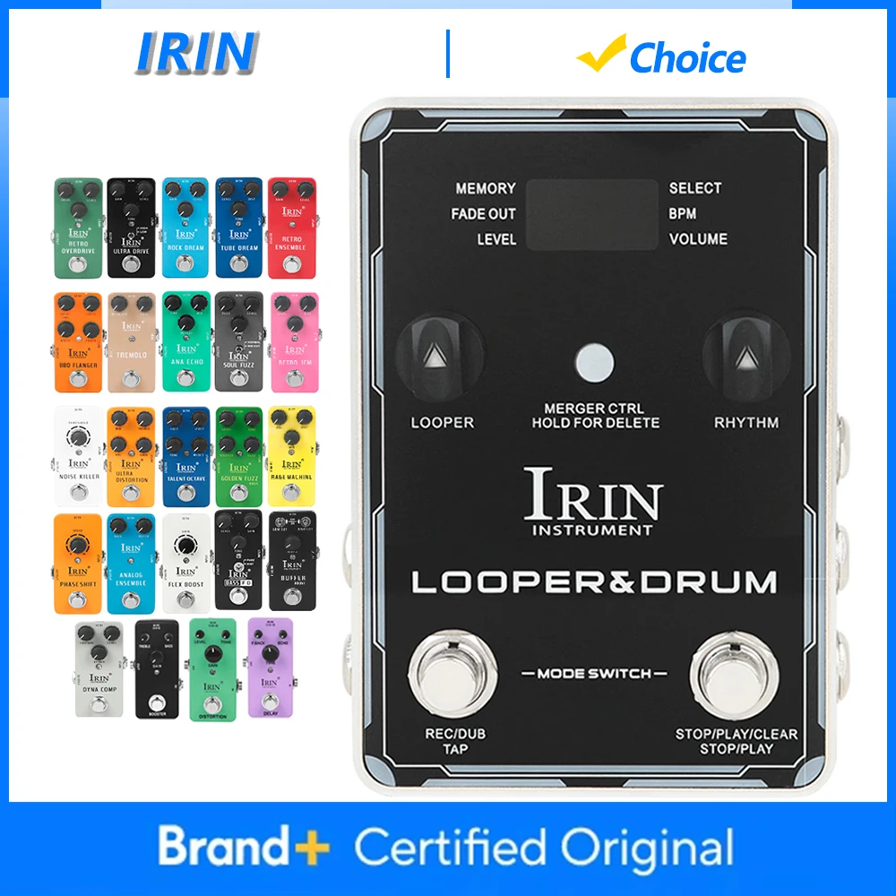 

Педаль эффектов для электрогитары IRIN Looper&Drum/Dyna Comp/Noise Killer/BBD Flanger/Talent Octave/Noise Killer/Golden Fuzz Bass