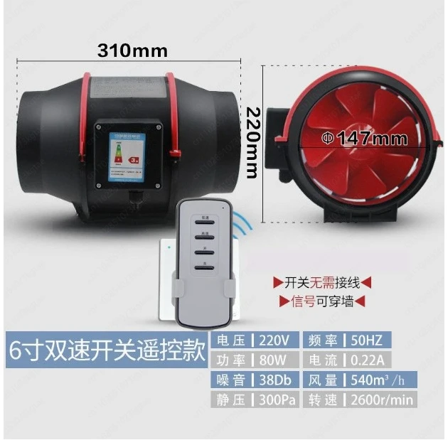 

6 EC Motor InlinE Ducted fan Ducted InliNe Fan INline Ventilation FaN HVAC Inline Ventilation FAn for Garden Supply