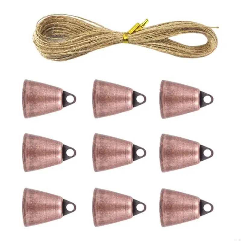 Multiple Purpose Iron Bells For Deck 9Pcs Pack 5M Rope Crafting Materials 