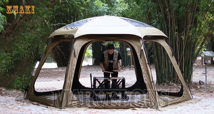 8 20+ Person Oxford Waterproof Double Layer Multi Connectable Family Camping Dome Tent Outdoor Party Car Rear Tailgate Boot
