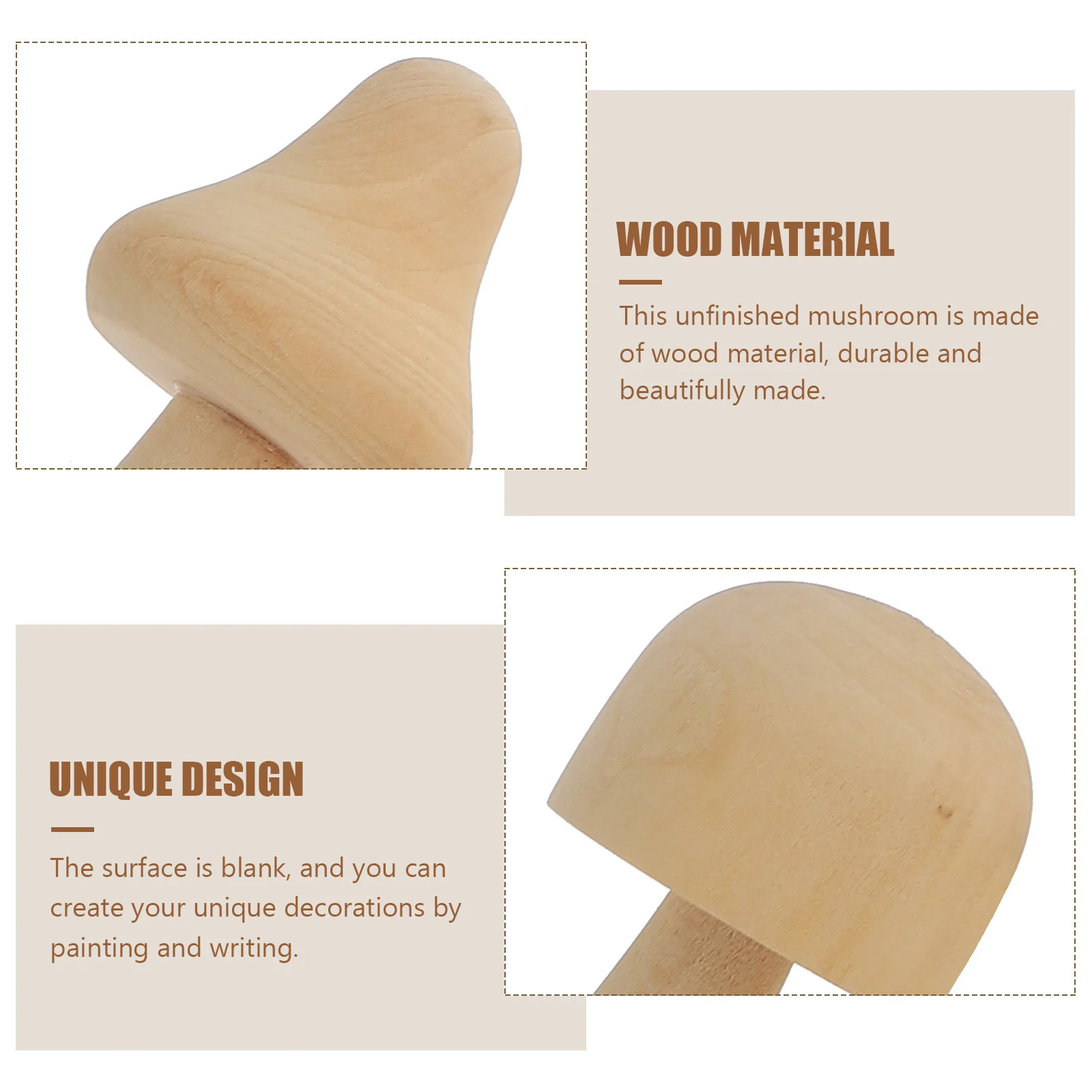 

10Pcs Wooden Mushroom Decors Blank DIY Painting Mushrooms for Creative Craft Gifts DIY Mushroom Models