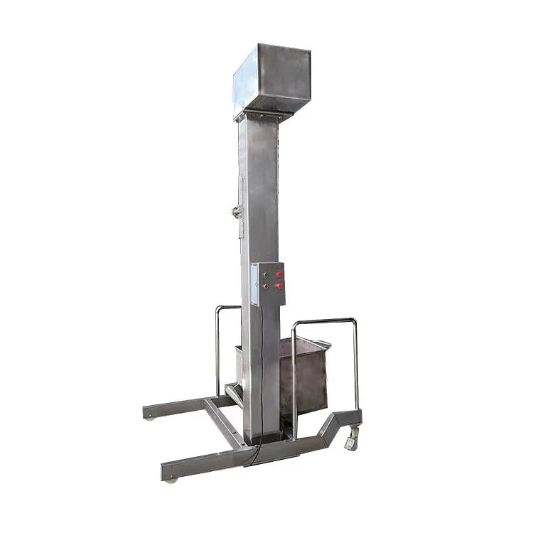 For Meat Cart Bin Hoist Lifting Machine Meat Hopper Trolley Elevator Automatic Trolley Wheelie Bin Lifter Meat Elevator for Sale