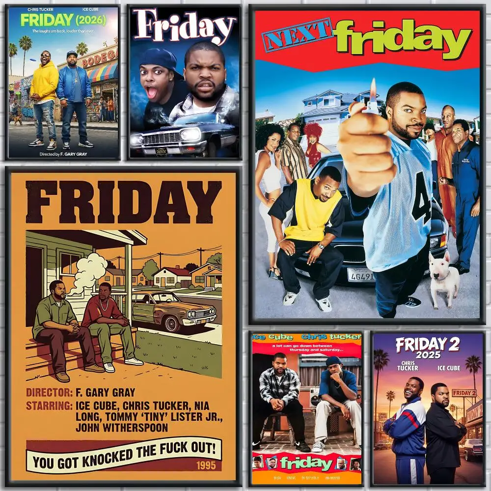 Classic Movie Friday Poster HD Self-Adhesive No Residue After Removal Ideal for All Kinds of Wall Decor