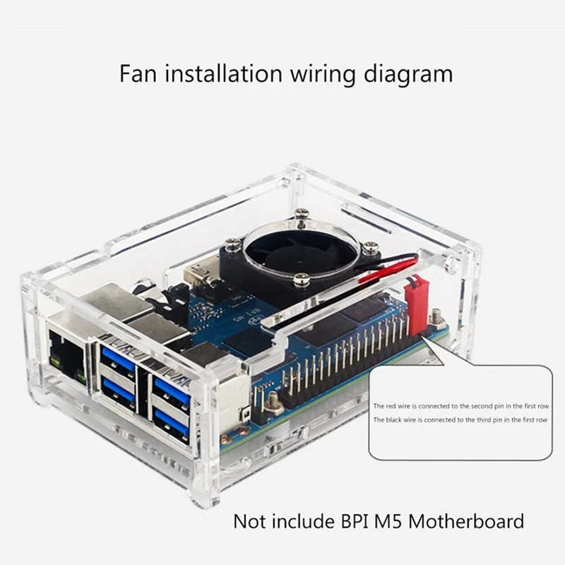 Carcasa transparente para placa de desarrollo de Banana Pi M5, carcasa protectora de acrílico para BPI-M5 Pi