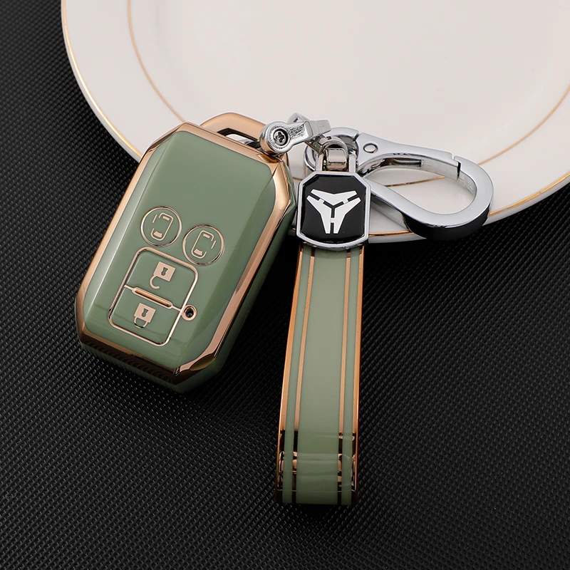 2/3/4 Buttons Auto Shell Fob Holder For Suzuki Swift Ignis Ertiga Wagon R Monopoly TPU Car Remote Key Cover Case Keychain