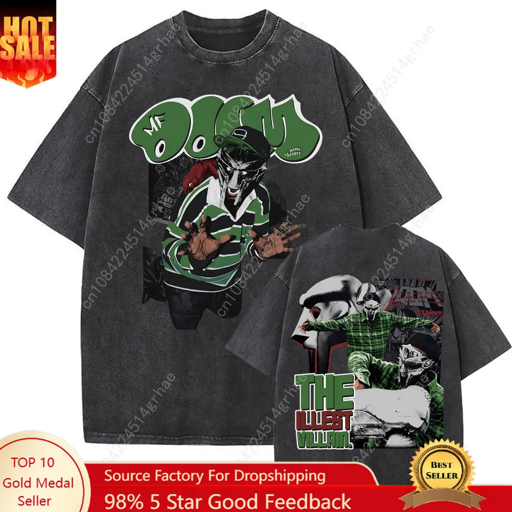 

Plus-Size Rapper-Themed Retro Campus Print 100% Cotton Men's Summer New Style Slim-Fit Short-Sleeve T-Shirt with Crew Neck