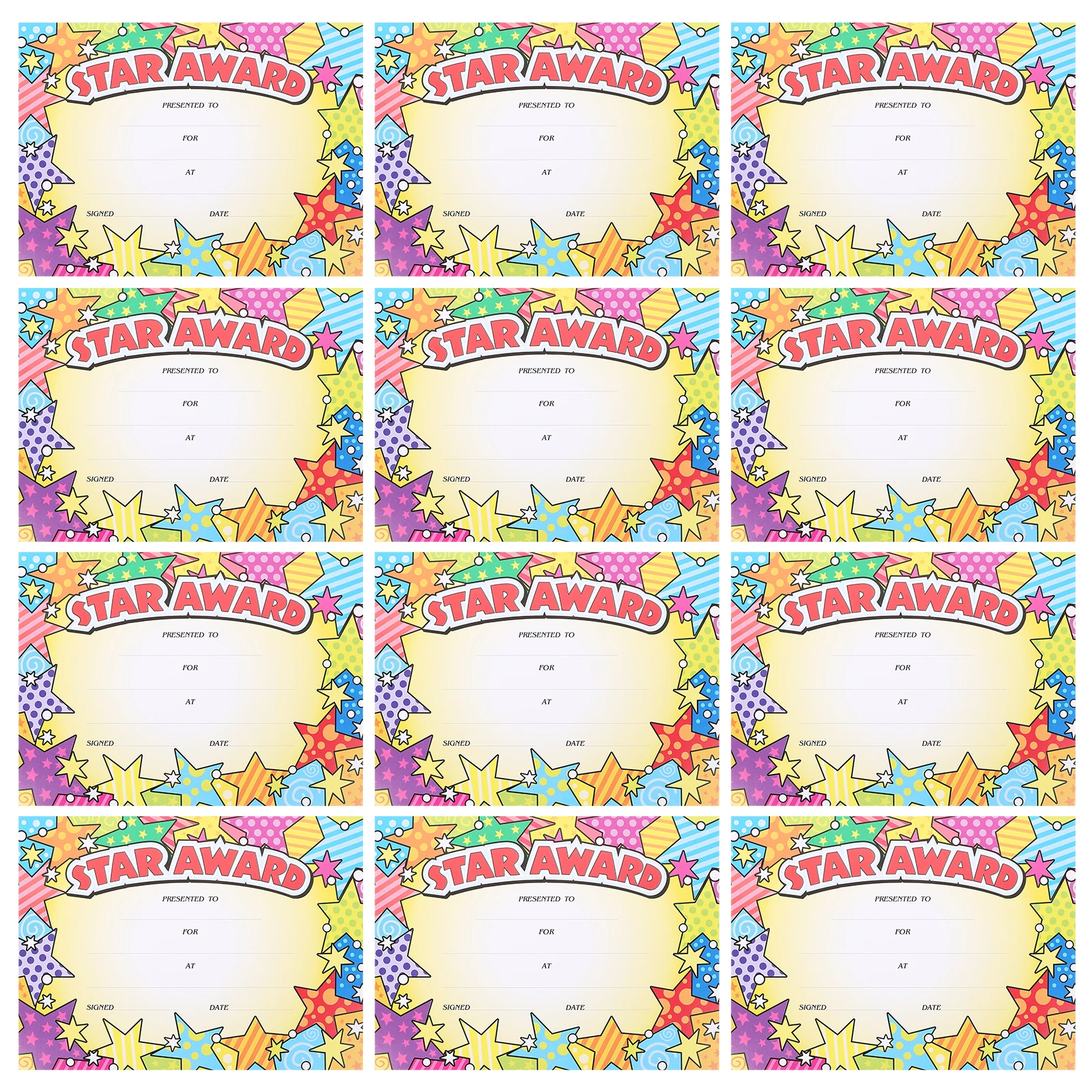 

20 Sheets A4 Preschool English Certificates Teaching Supplies Printing Kids Graduation Cartoon Award Paper Student