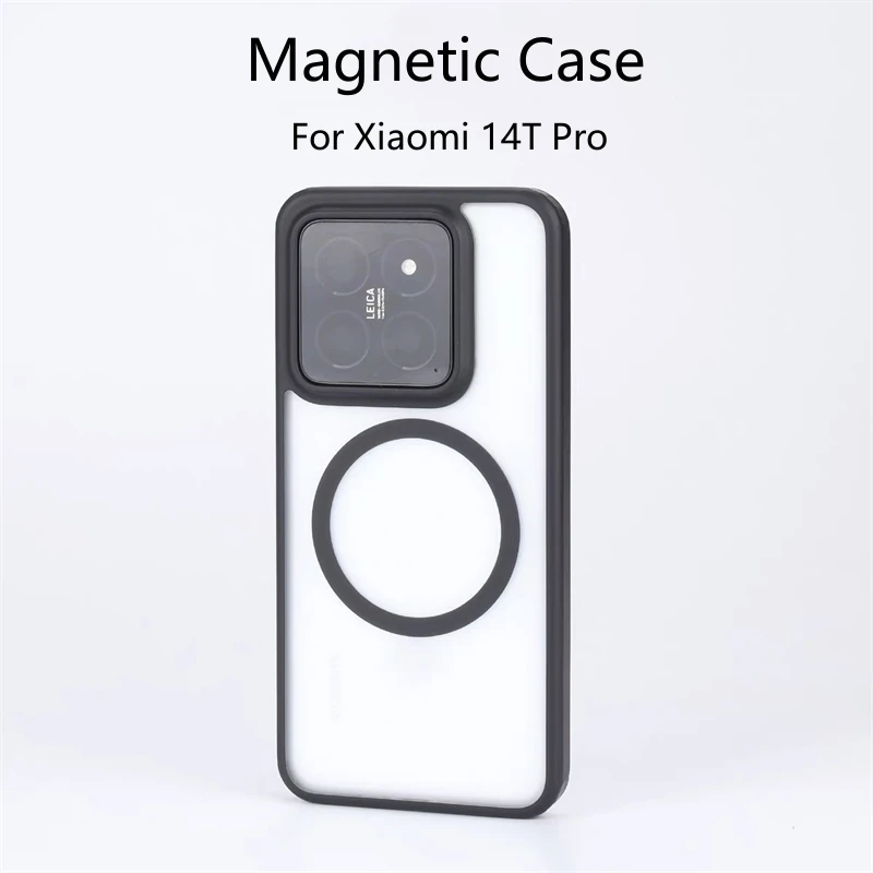 Magnetic Case For Xiaomi 14T Pro Case MagSafe Transparent Phone Back Cover For Xiaomi Mi 14TPro 5G Shell Shockproof Bumper