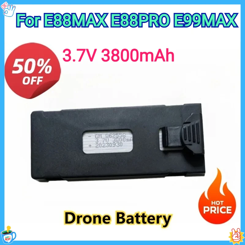

Replacement Digital Battery 3.7V 3800mAh Modular Lithium Batteries for E88MAX E88PRO E99MAX E525 P1 P3 Folding Drones