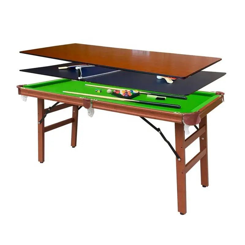 Factory Direct Sell 4.5FT 3 In 1 Indoor Multifunctional Billiard Pool Table With Tennis Table And Meeting Top For Sale