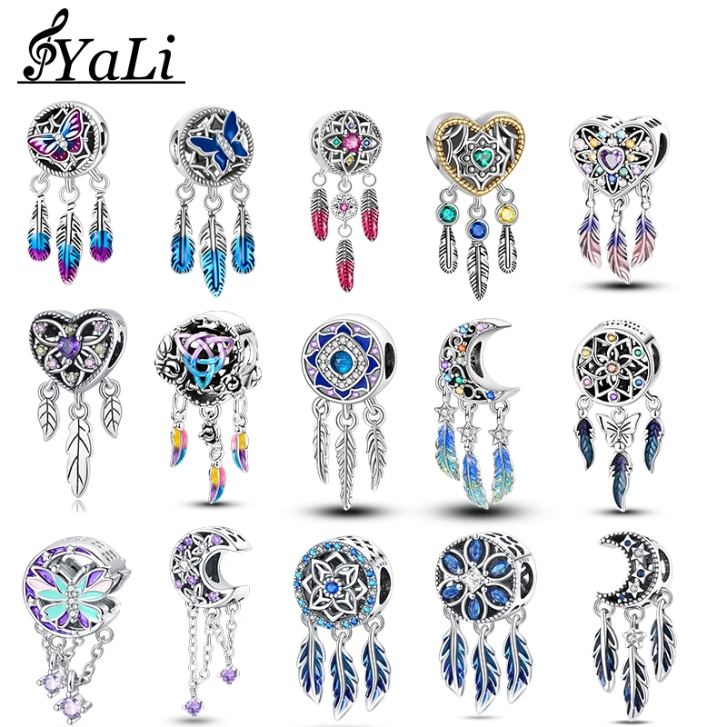 

925 Silver Charm Dream Catcher Charm Suitable for 925 Sterling Silver Women Bracelet Keychain Any Occasion Birthday Gift