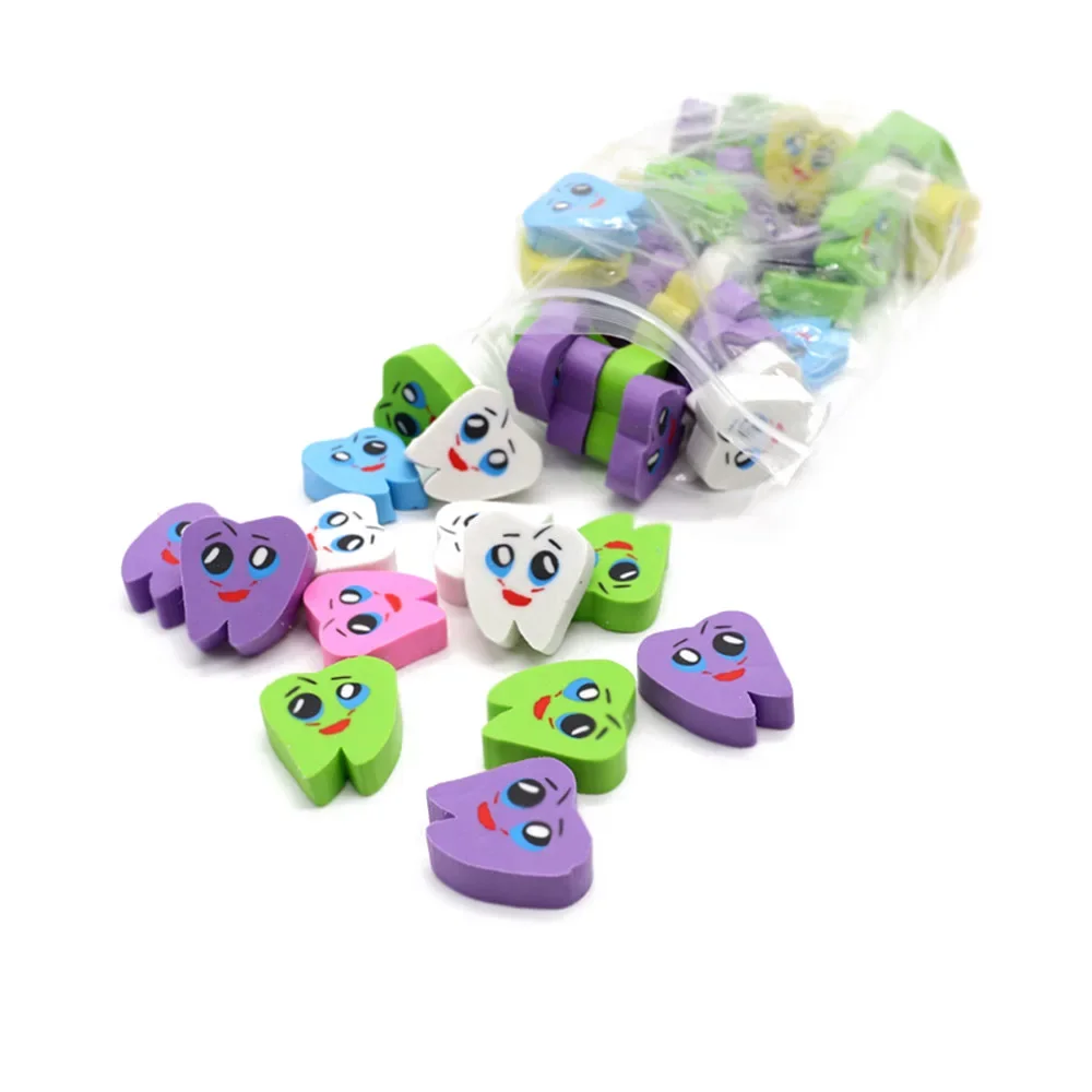 50Pcs/Bag Dental Clinic Molar Shaped Tooth Rubber Erasers Dentist School Great Lovely Gift For Kids