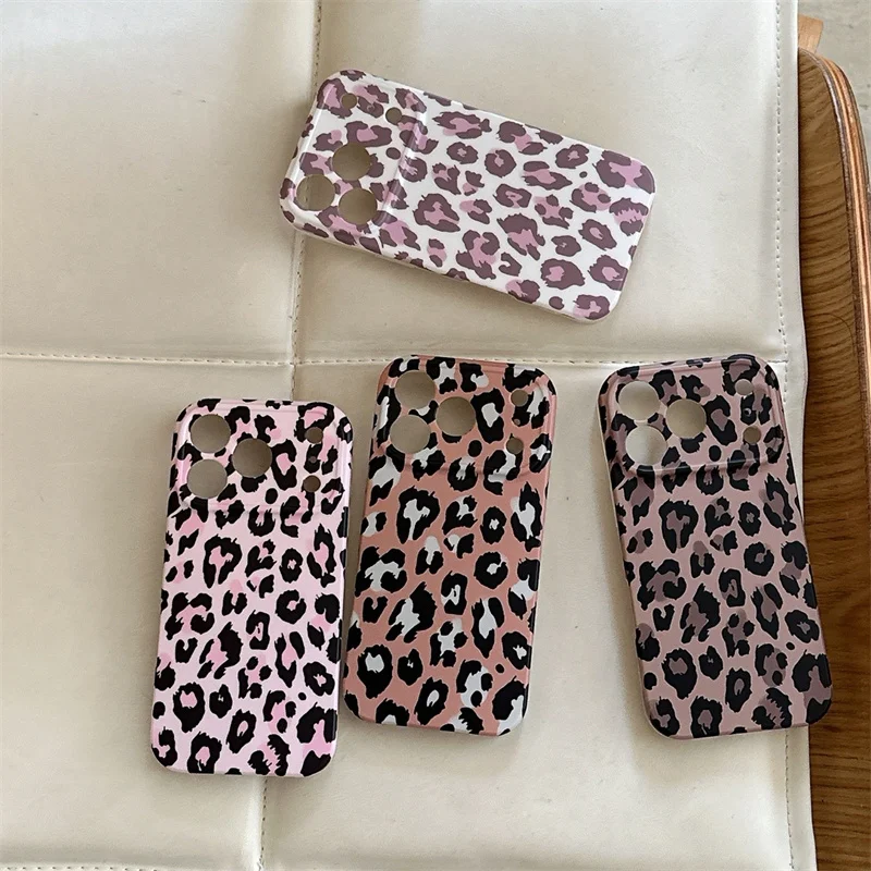 

Модный милый чехол для телефона с леопардовым принтом для iPhone 17 Air 14 15 16 Pro Max, силиконовые милые чехлы 17 Pro 16 Pro max Funda Kawaii