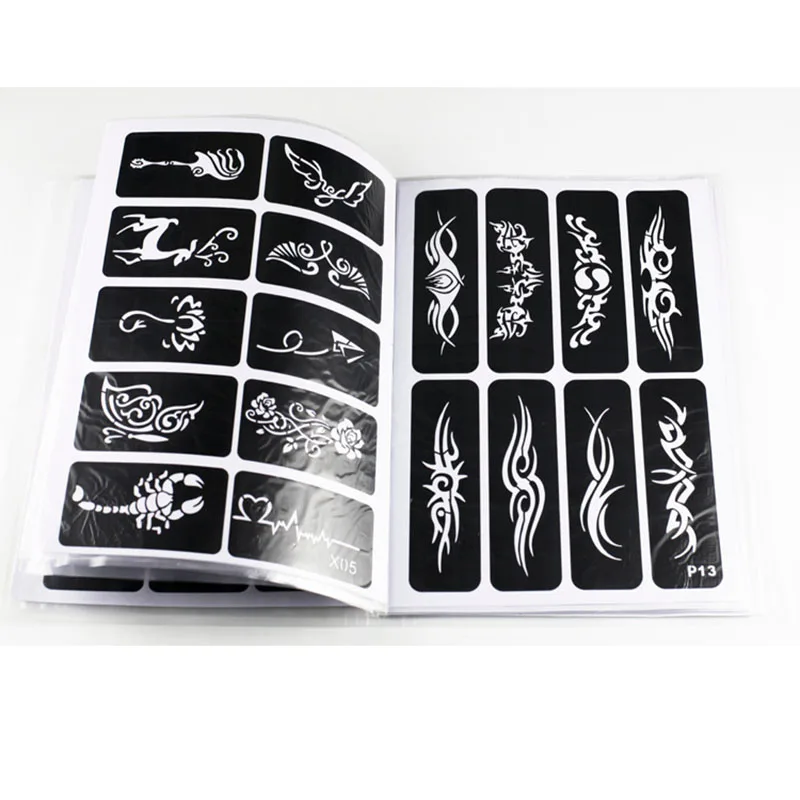 Tattoo Stencil for Painting Drawing 635 Pcs Pictures Hollow Small Temporary Tattoo Templates Color Drawing Book Brochure supply