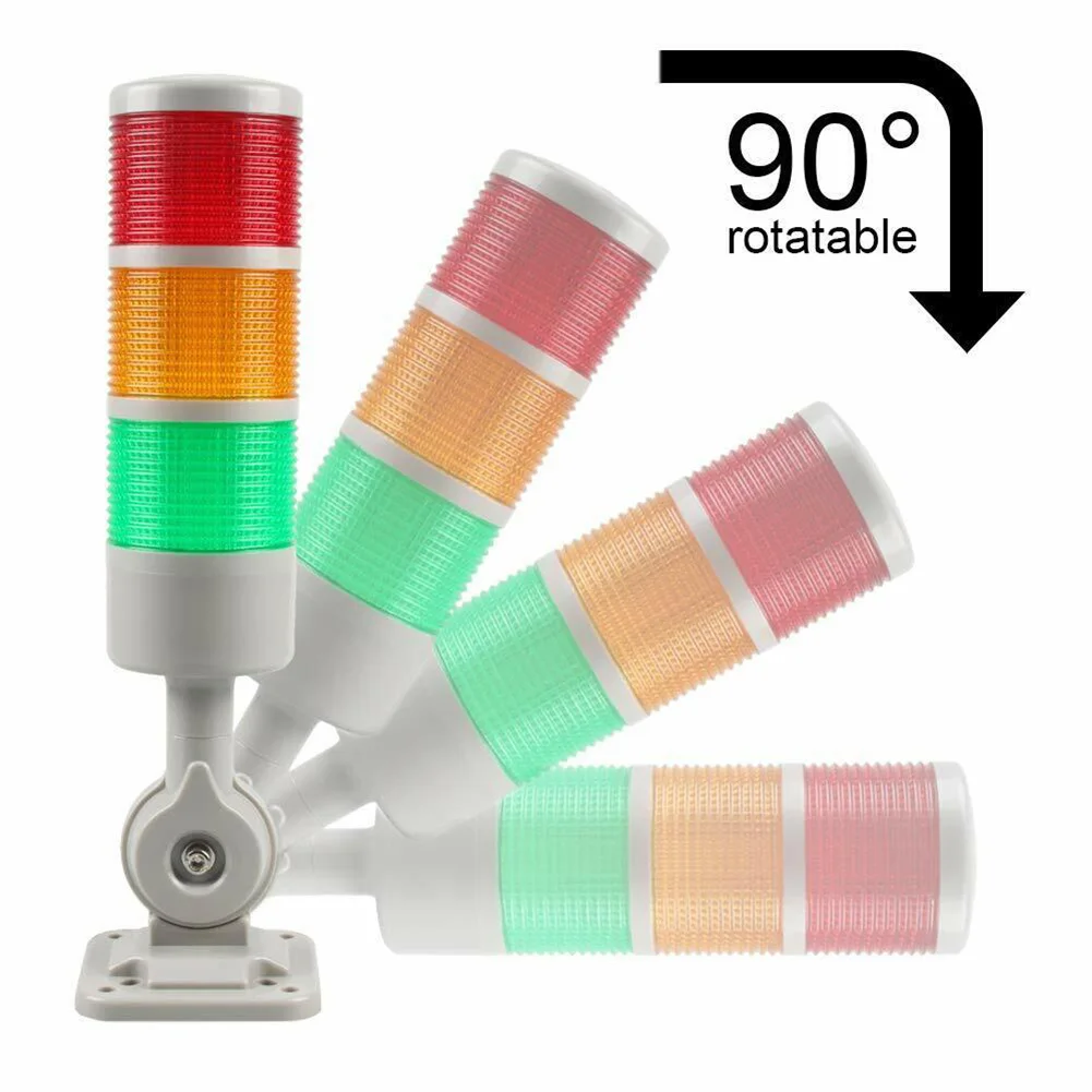 220V Led Signal Tower Stack Lights Column Lamp Andon Lights With Rotatable Base CNC Machine Light With Foldable Bracket Base